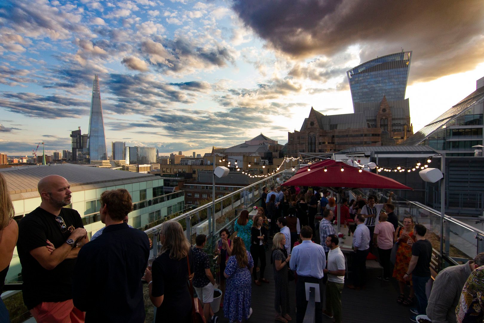 An amazing view at a rooftop bar filled with IAGL colleagues